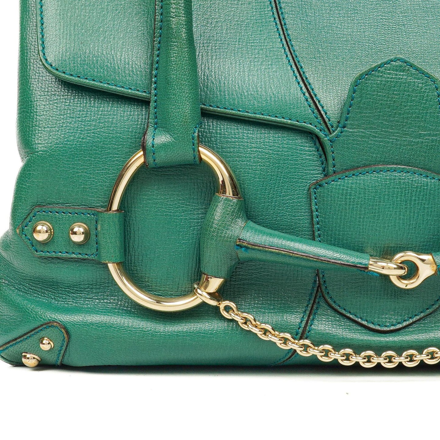 Gucci Grained Calfskin Large Horsebit Chain Flap Bag