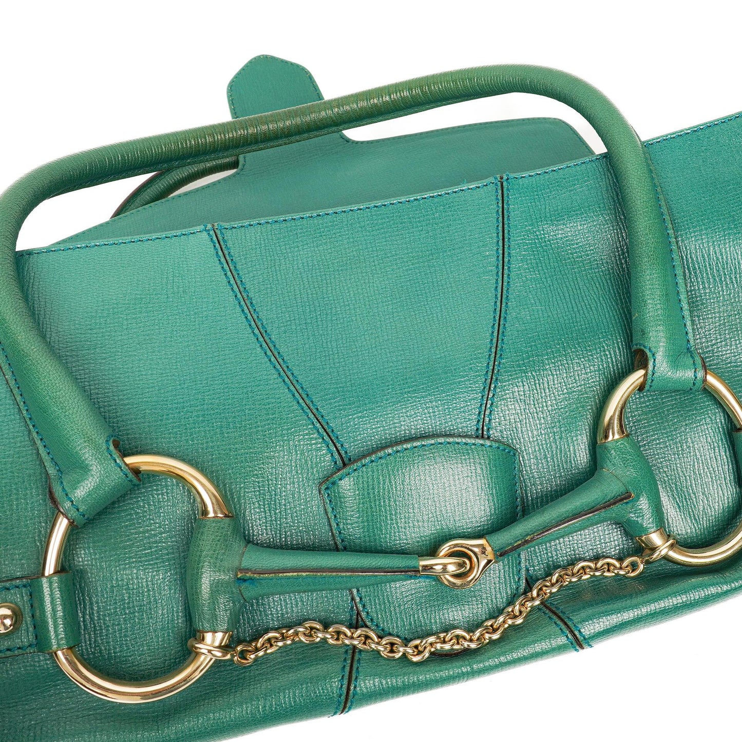 Gucci Grained Calfskin Large Horsebit Chain Flap Bag