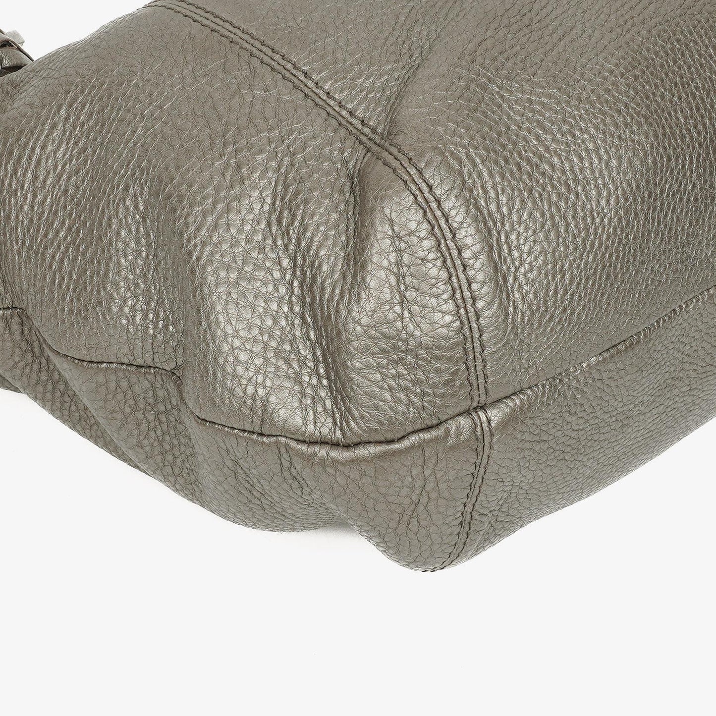 Gucci Grey Pebbled Calfskin Horsebit Hobo