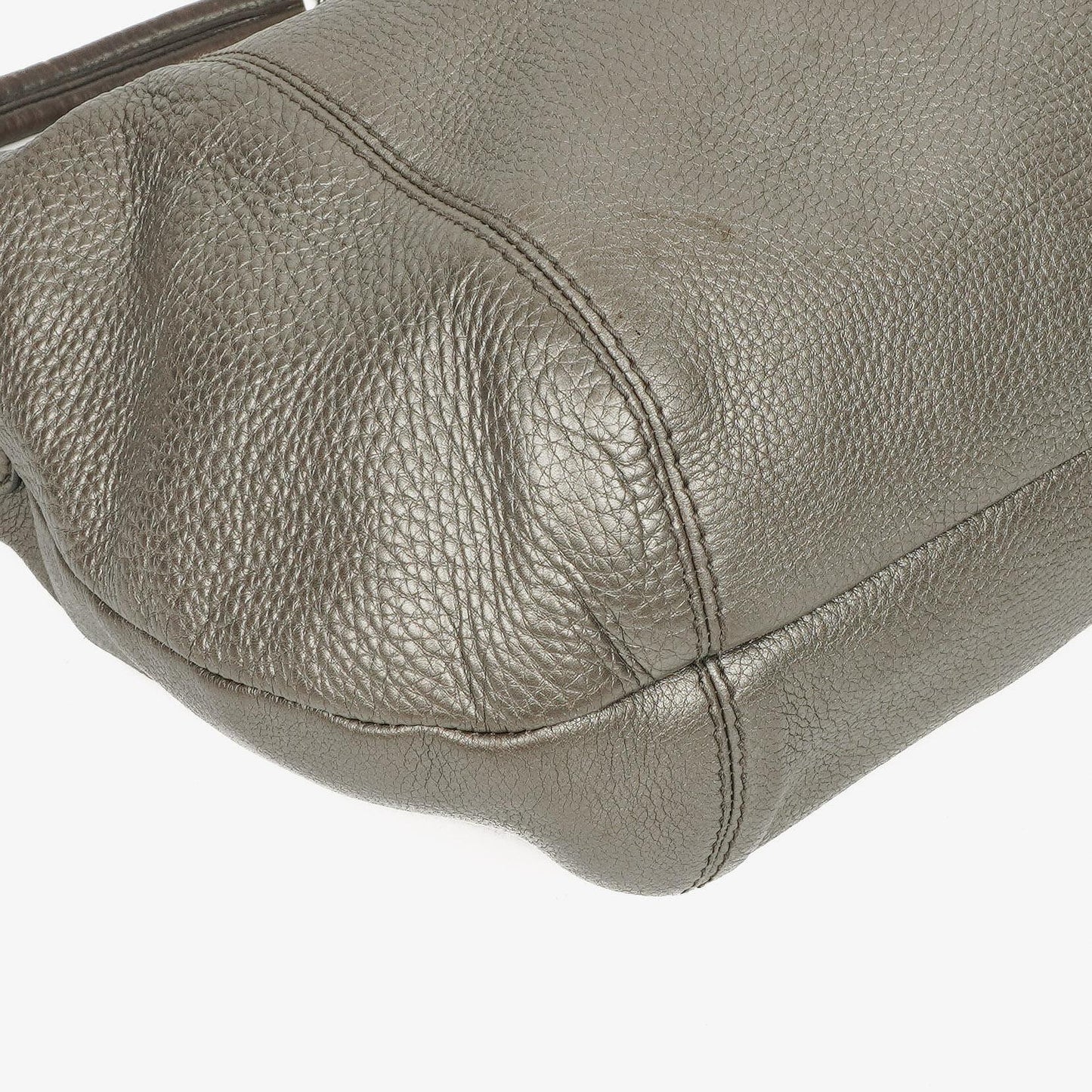 Gucci Grey Pebbled Calfskin Horsebit Hobo
