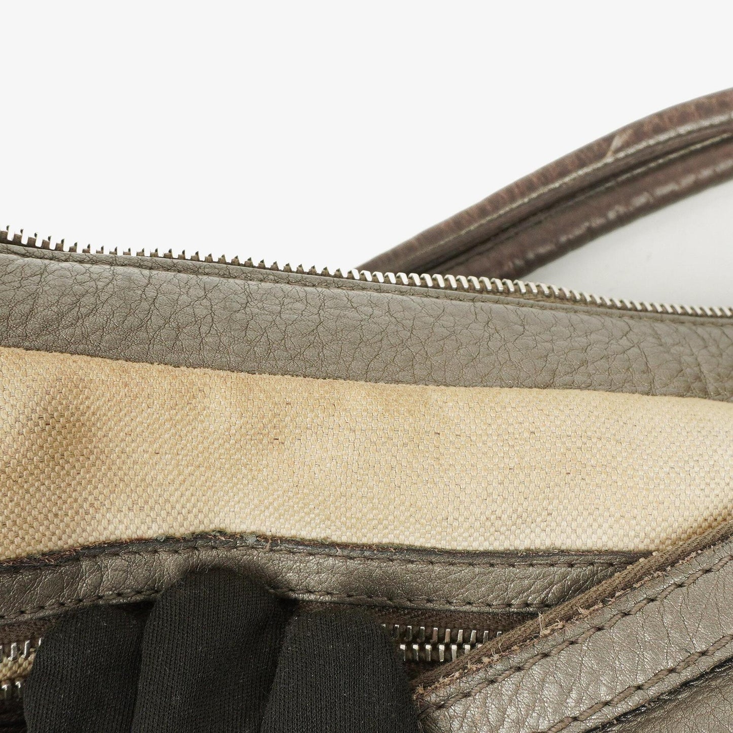 Gucci Grey Pebbled Calfskin Horsebit Hobo
