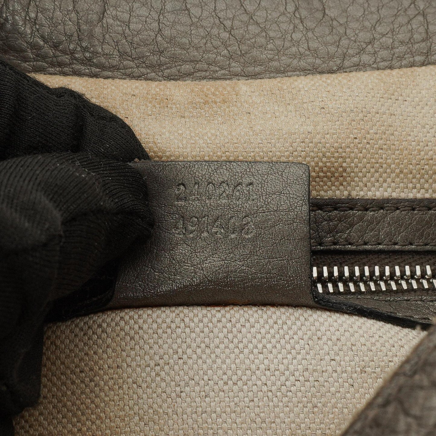 Gucci Grey Pebbled Calfskin Horsebit Hobo