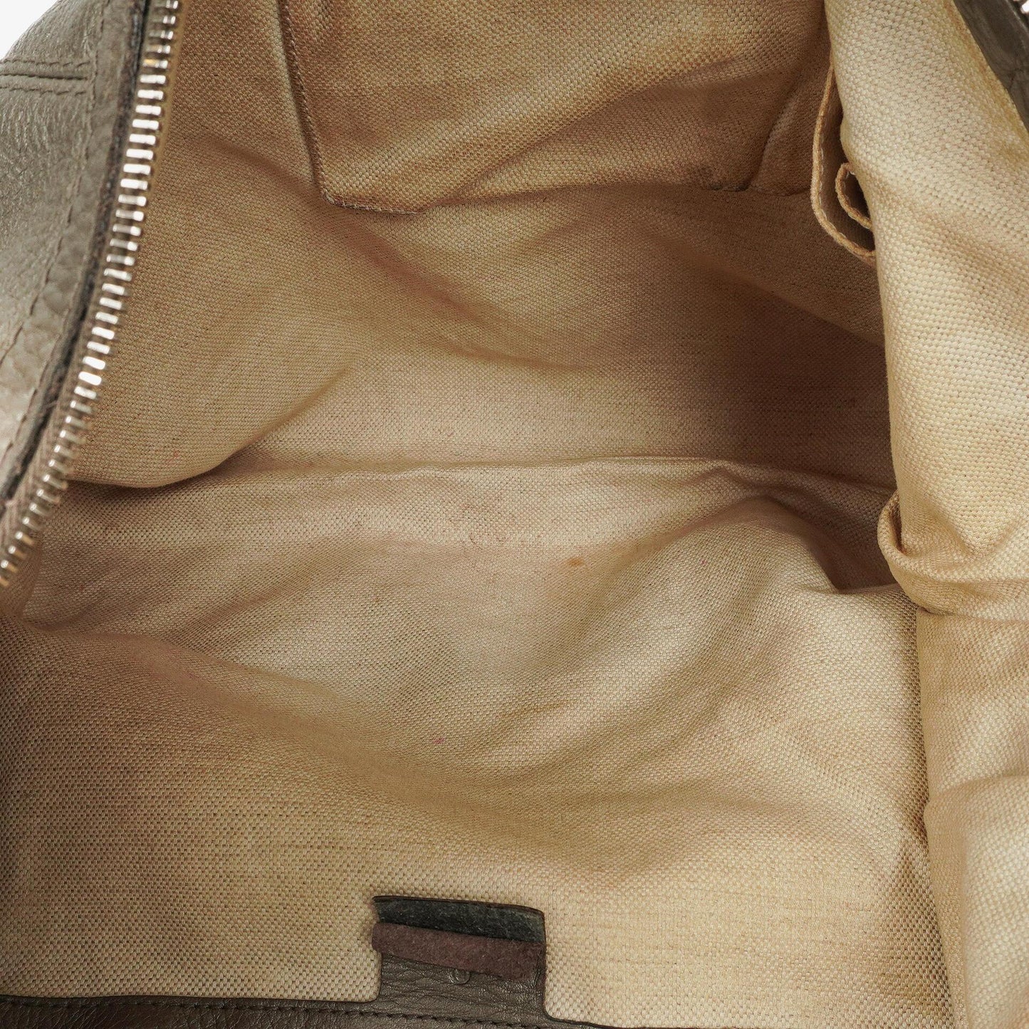 Gucci Grey Pebbled Calfskin Horsebit Hobo