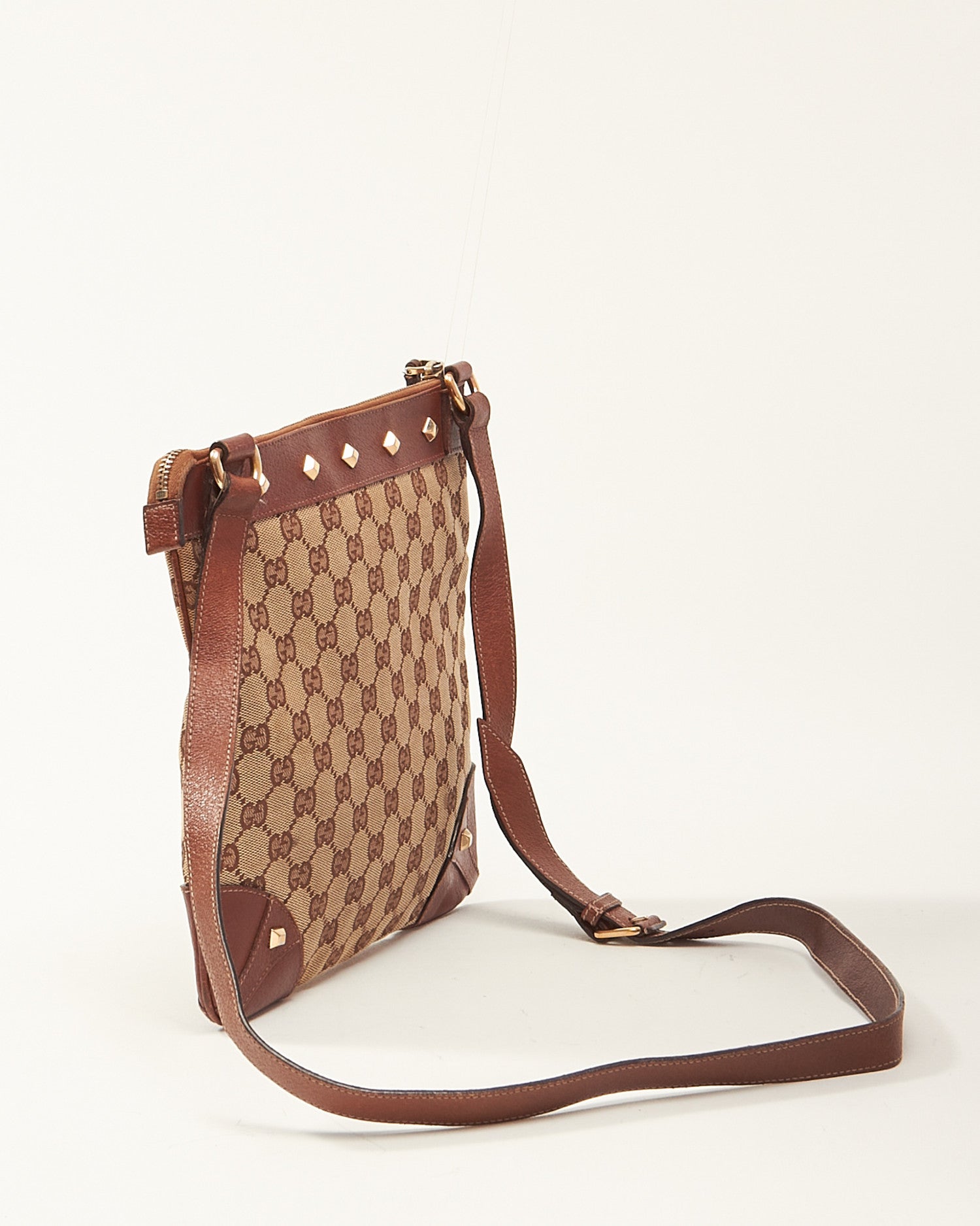 Gucci Monogram Caro Leather Canvas Crossbody