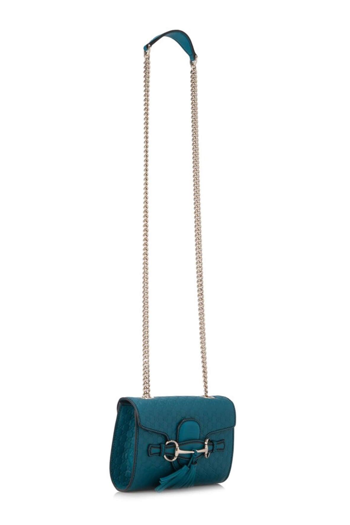 Gucci Guccissima Blue Leather Chain Crossbody