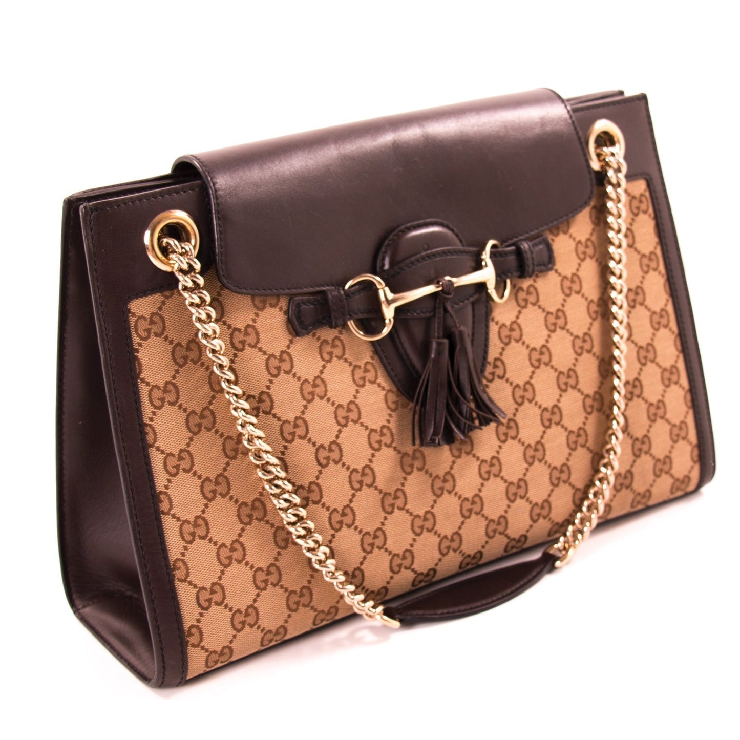Gucci Leather Canvas Shoulder Bag Style 33