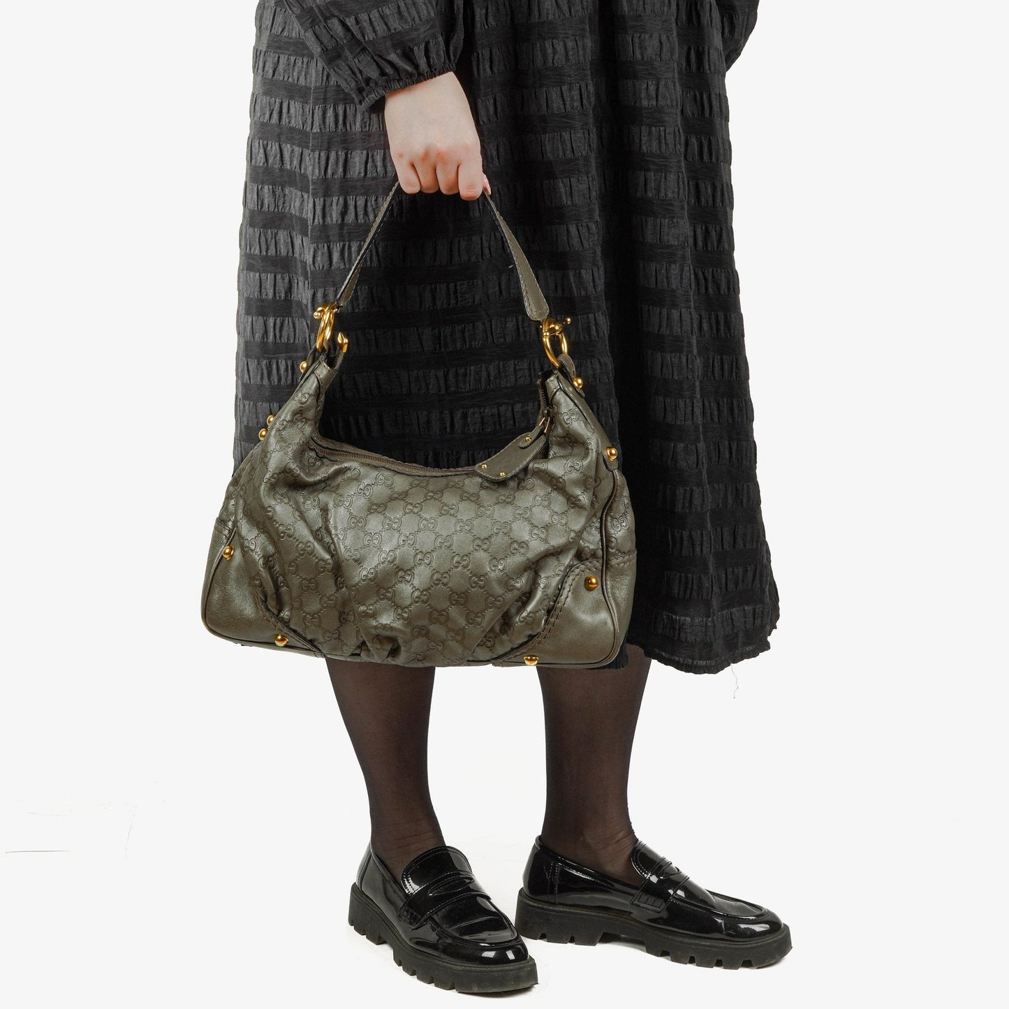 Gucci Guccissima Jokey Leather Hobo Bag
