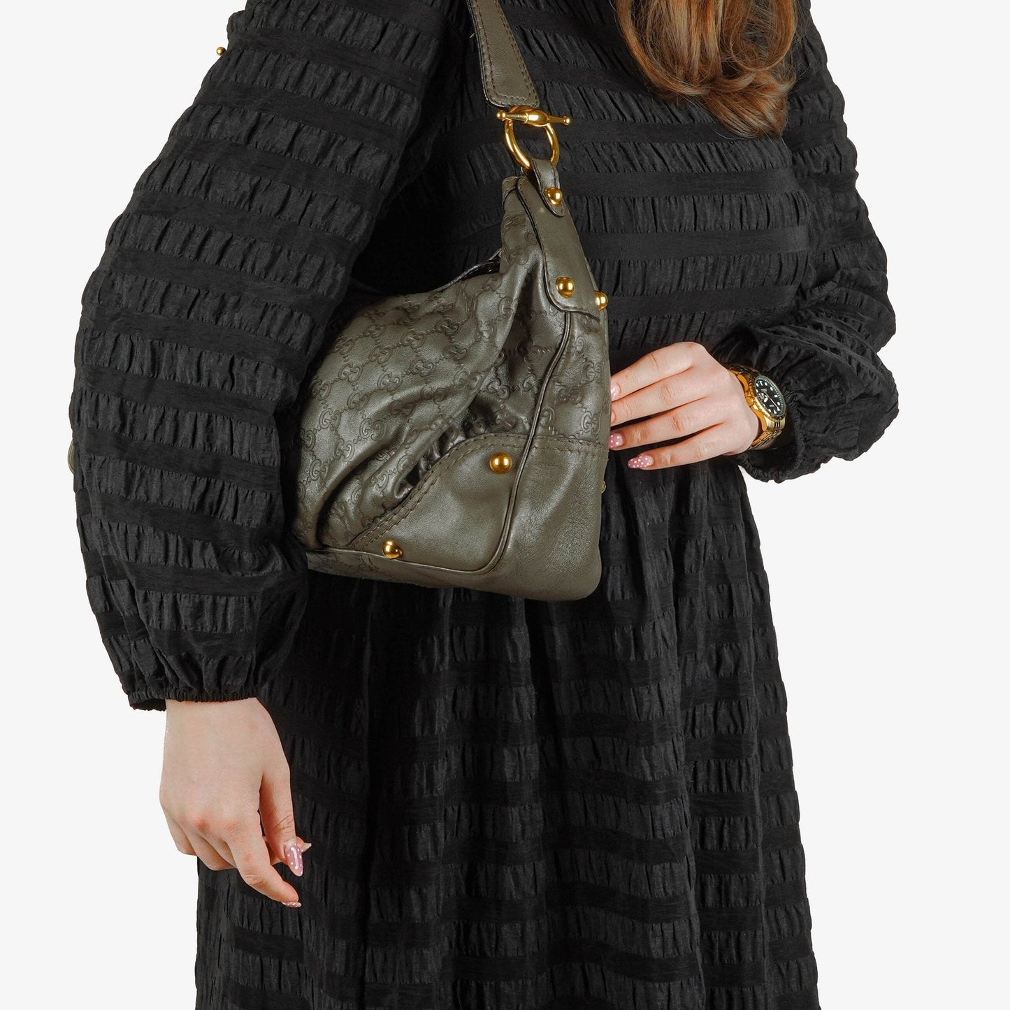 Gucci Guccissima Jokey Leather Hobo Bag
