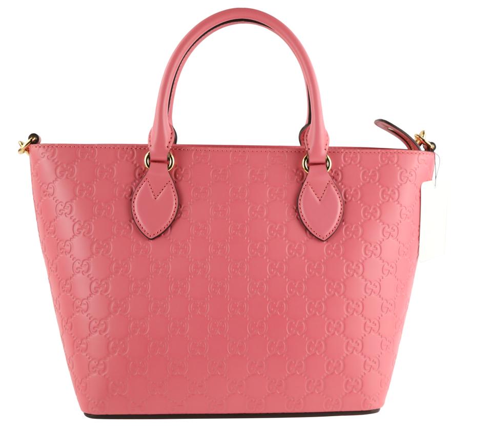 Gucci Guccissima Pink Leather Tote Style 1