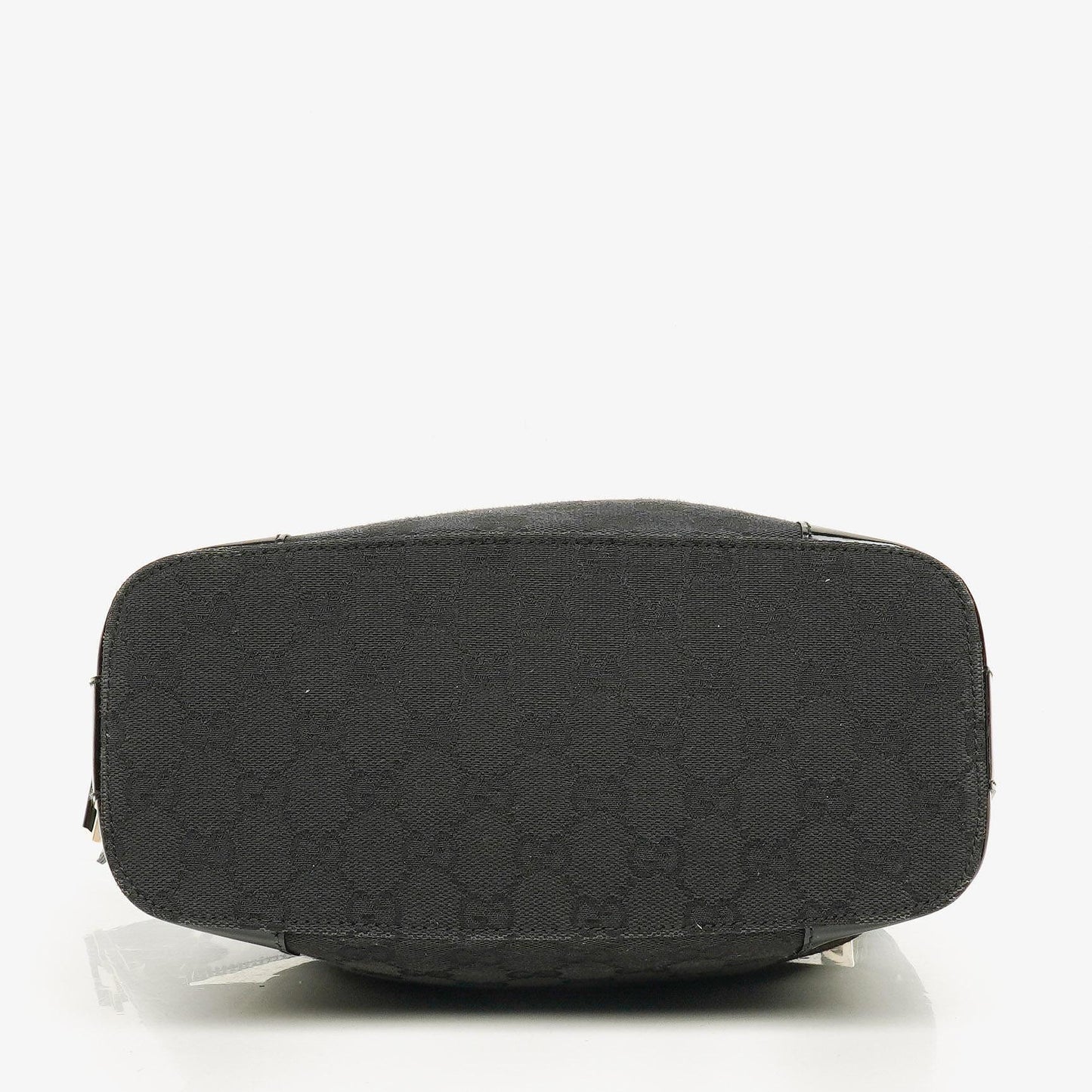 Gucci Hobo Shoulder Bag in GG Canvas and Patent Leather Black