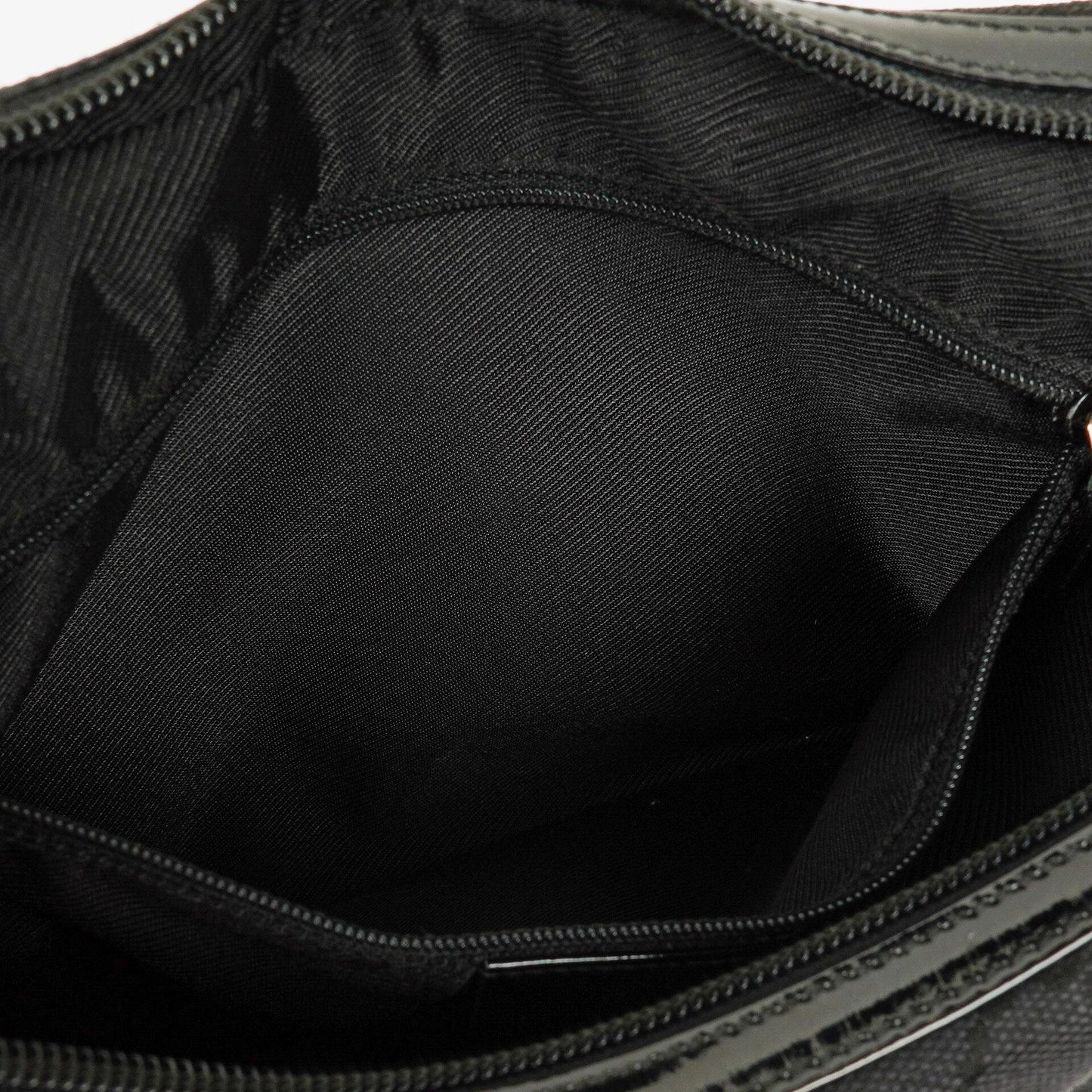 Gucci Hobo Shoulder Bag in GG Canvas and Patent Leather Black