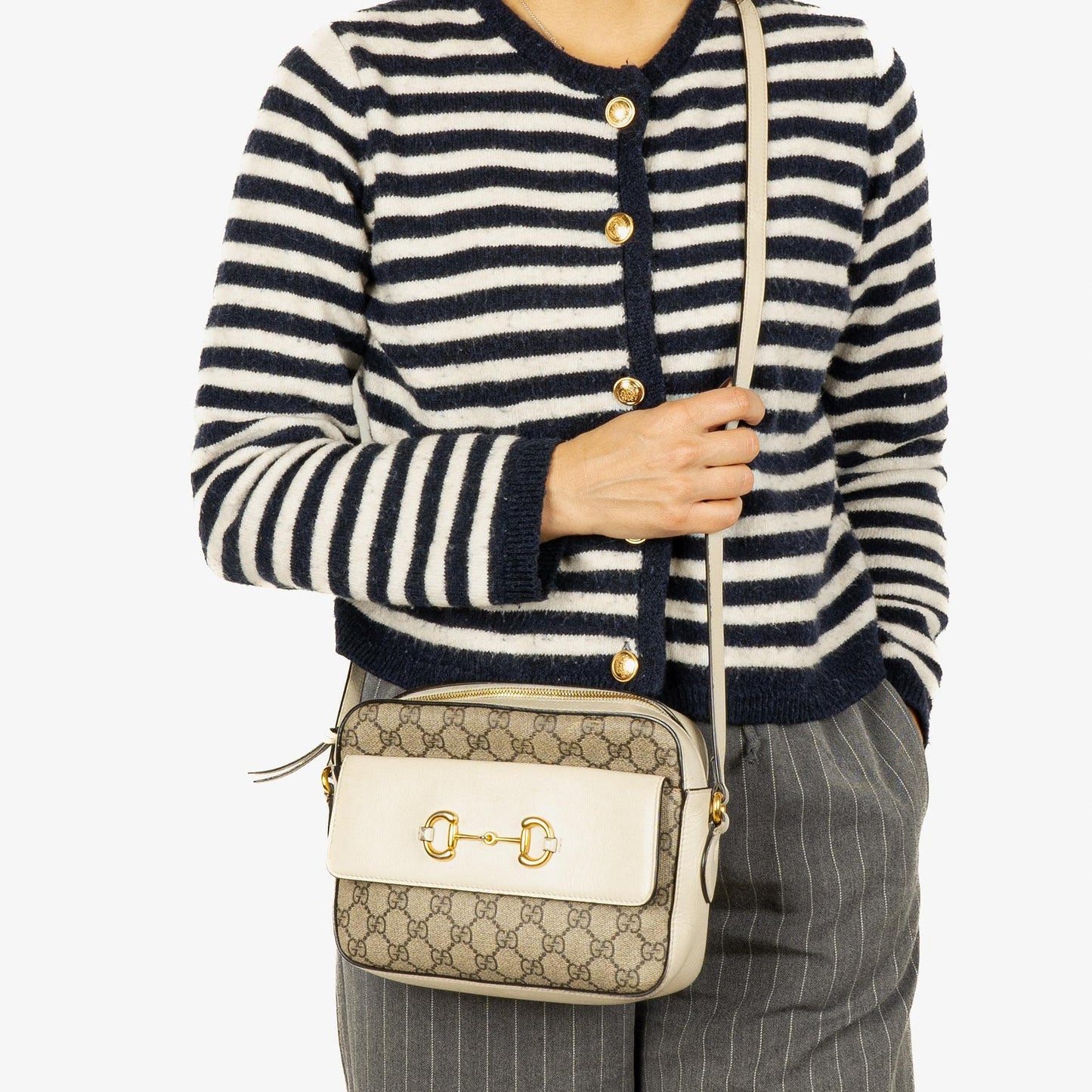 Gucci Horsebit 1955 GG Supreme Monogram Small Shoulder Bag