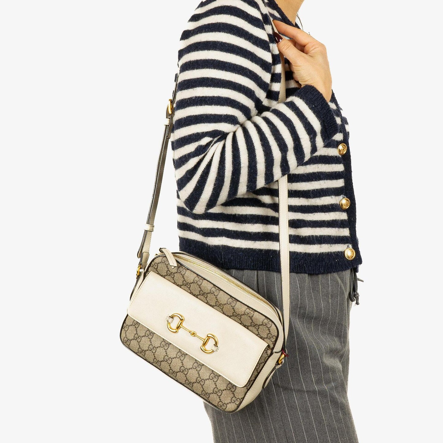 Gucci Horsebit 1955 GG Supreme Monogram Small Shoulder Bag