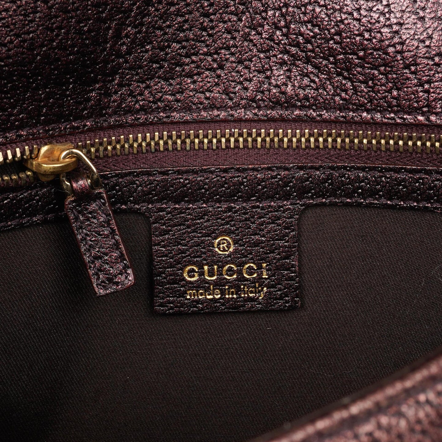 Gucci Horsebit Flap Purple Leather Shoulder Bag