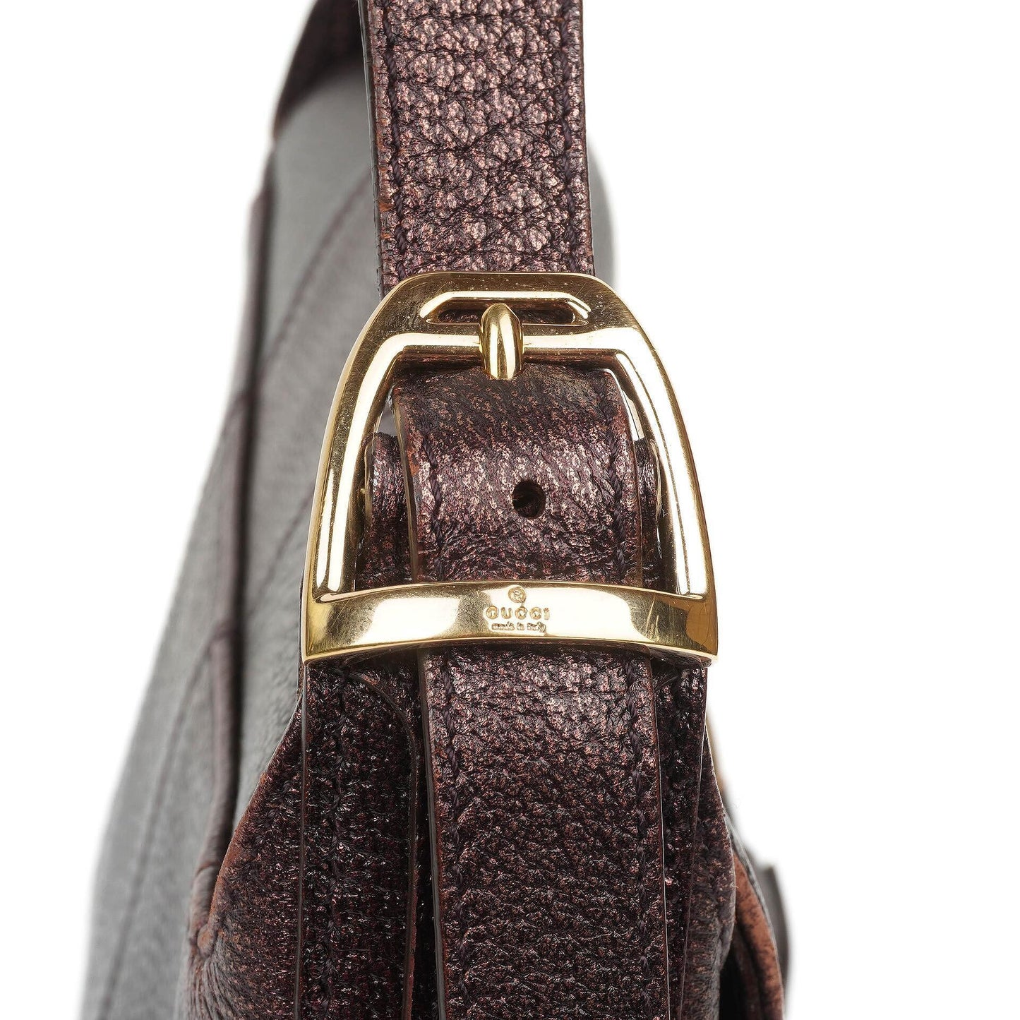 Gucci Horsebit Flap Purple Leather Shoulder Bag
