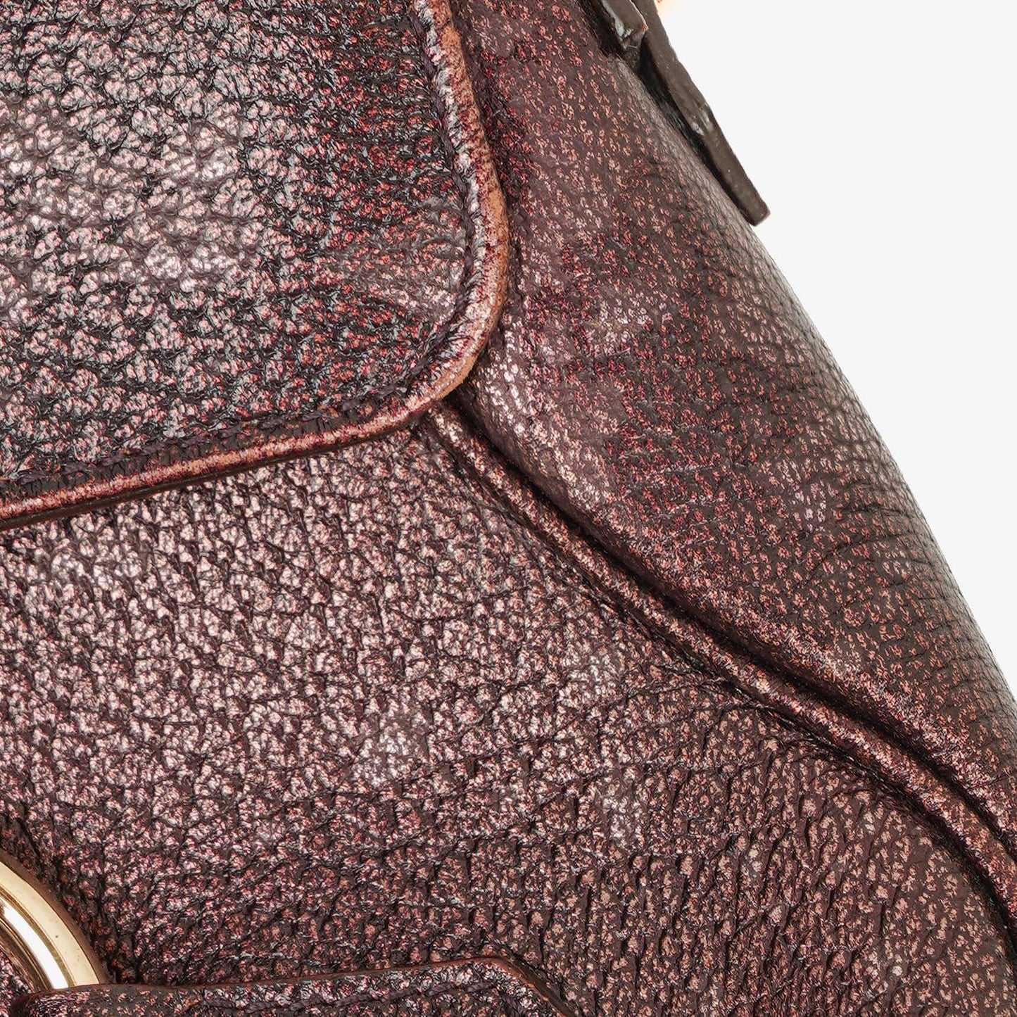 Gucci Horsebit Flap Purple Leather Shoulder Bag