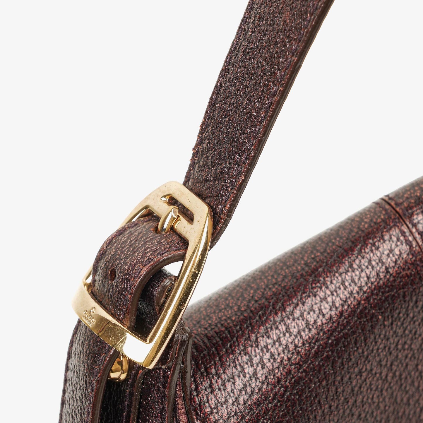 Gucci Horsebit Flap Purple Leather Shoulder Bag