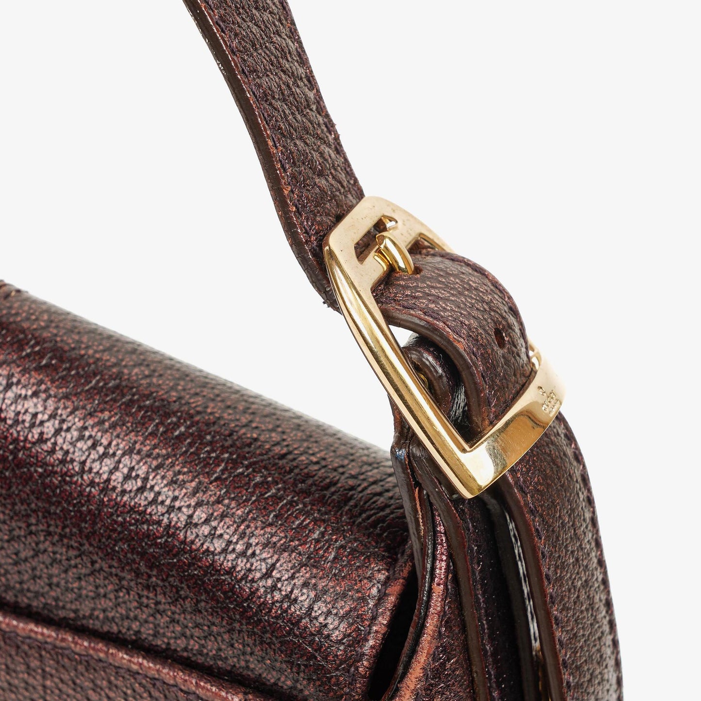 Gucci Horsebit Flap Purple Leather Shoulder Bag
