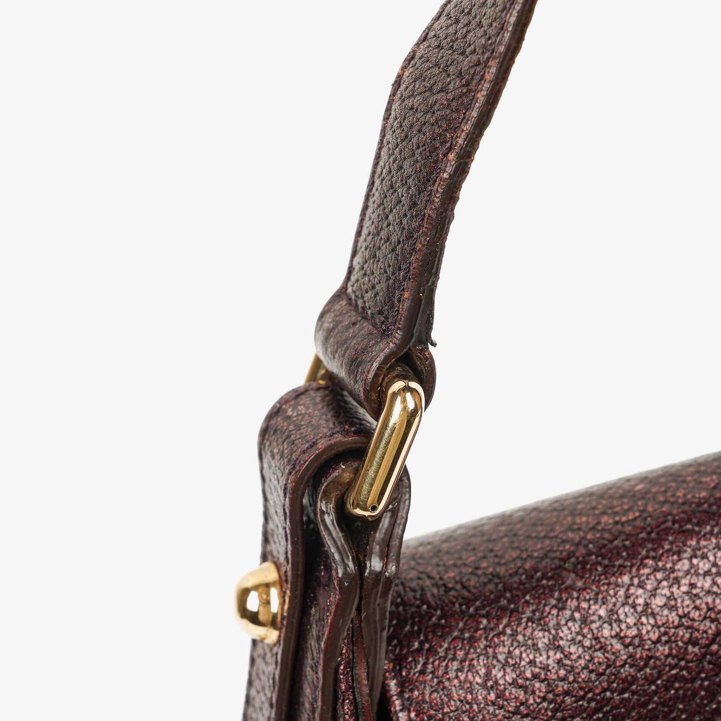 Gucci Horsebit Flap Purple Leather Shoulder Bag