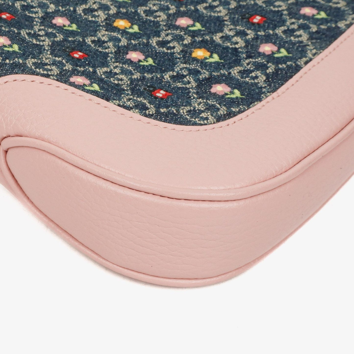 Gucci Jackie 1961 Limited Edition Pink/Blue Leather/Denim GG Floral Small Shoulder Bag
