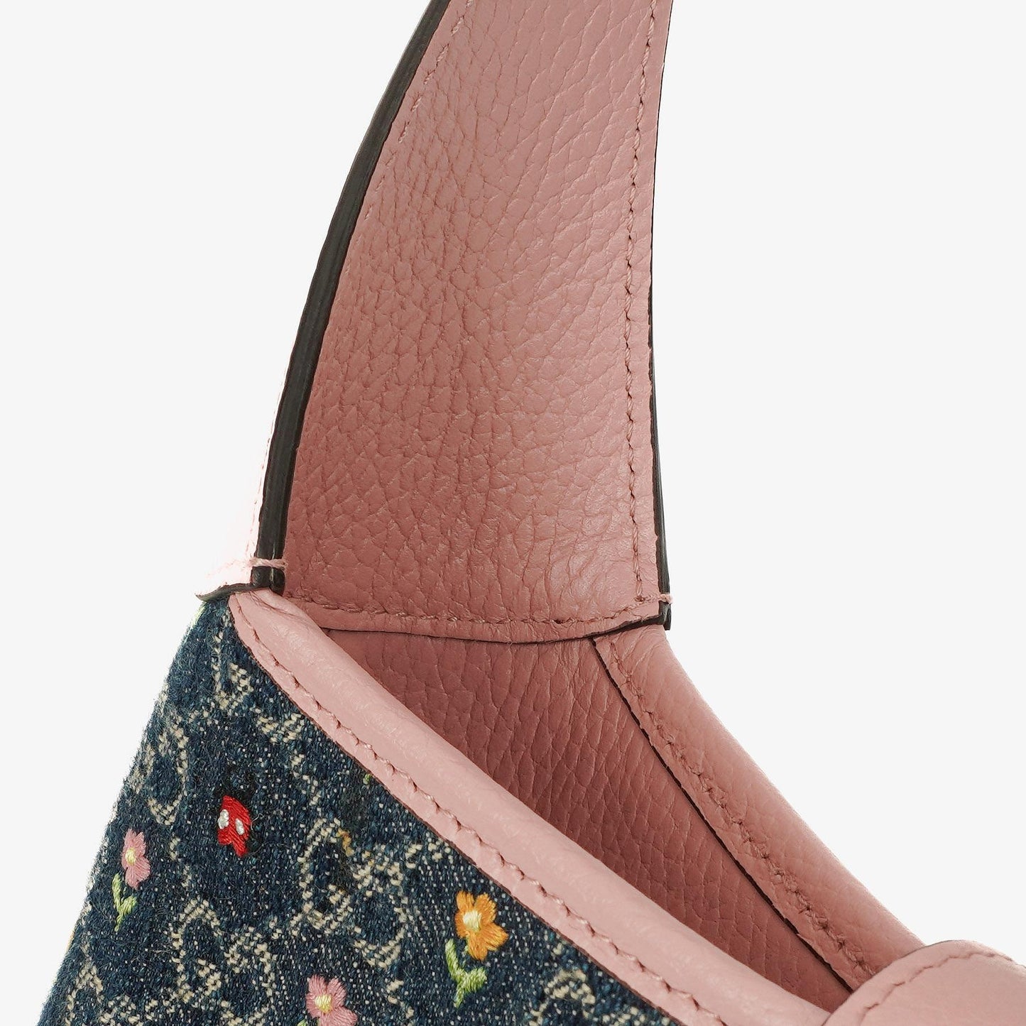 Gucci Jackie 1961 Limited Edition Pink/Blue Leather/Denim GG Floral Small Shoulder Bag
