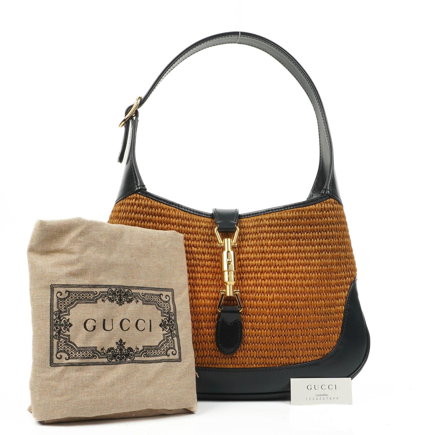 Gucci Jackie 1961 Small Straw and Leather Hobo bag