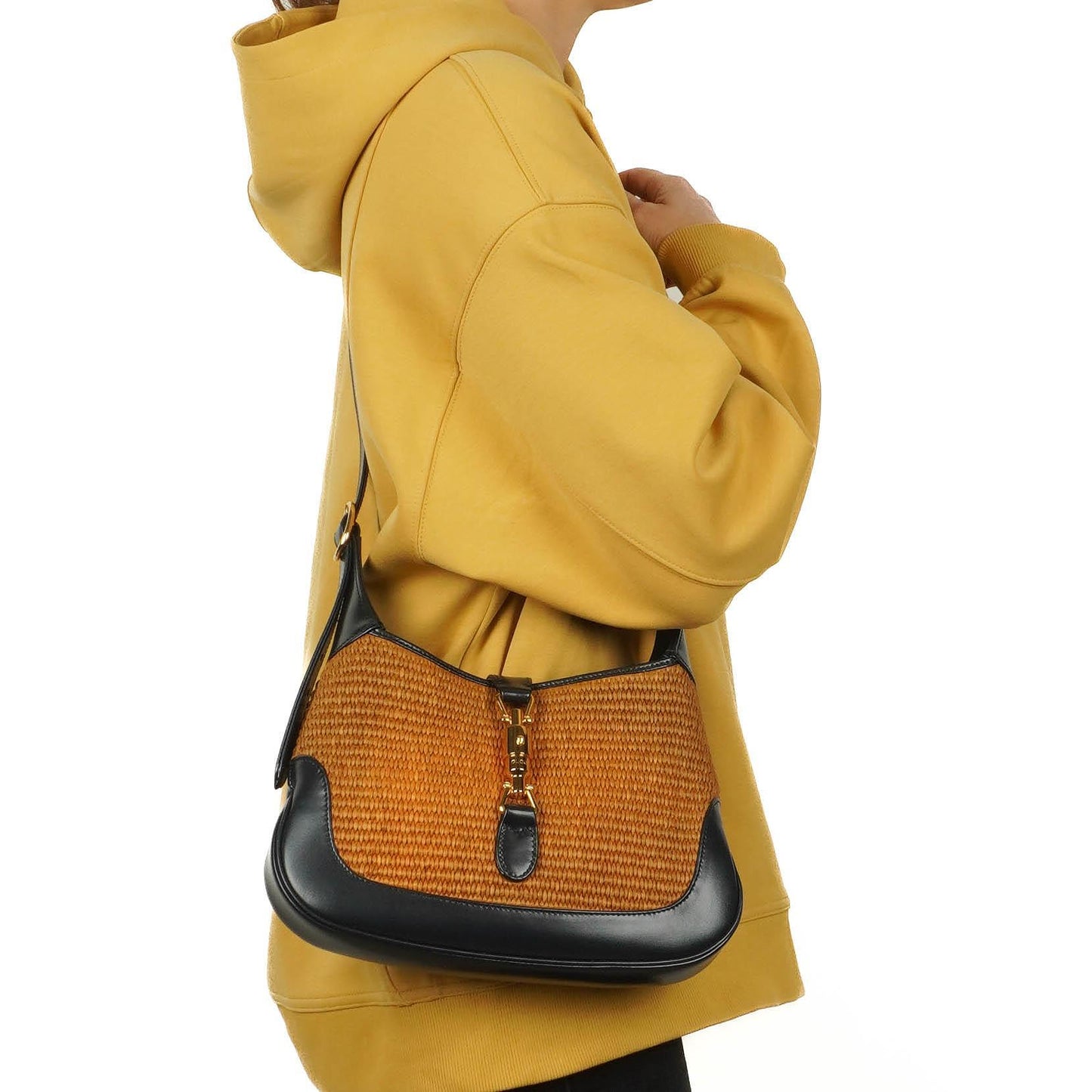 Gucci Jackie 1961 Small Straw and Leather Hobo bag