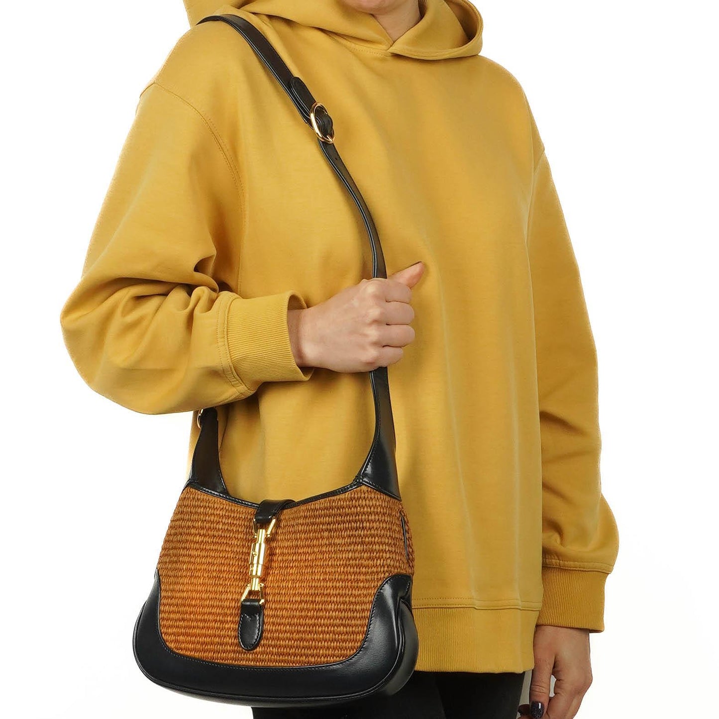 Gucci Jackie 1961 Small Straw and Leather Hobo bag