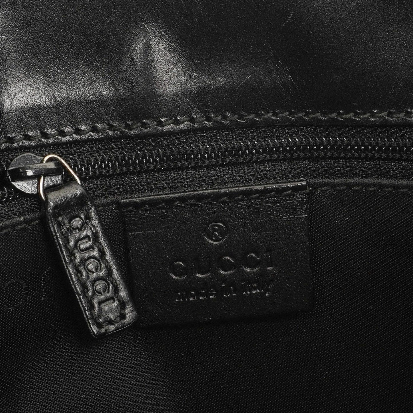 Gucci Jackie Bardot Black Leather Bag