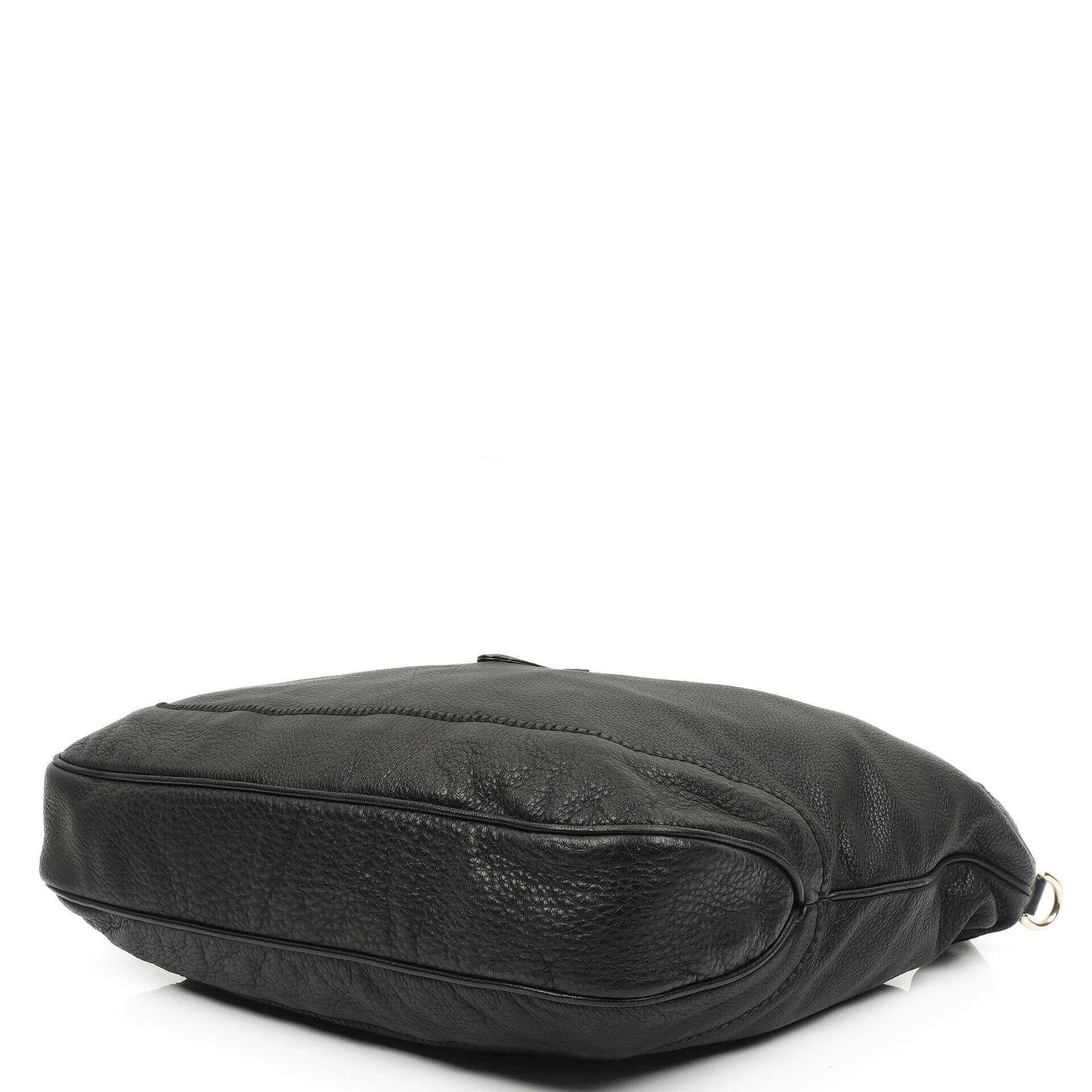 Gucci Jackie Black Leather Bamboo Tassel Large Hobo Bag