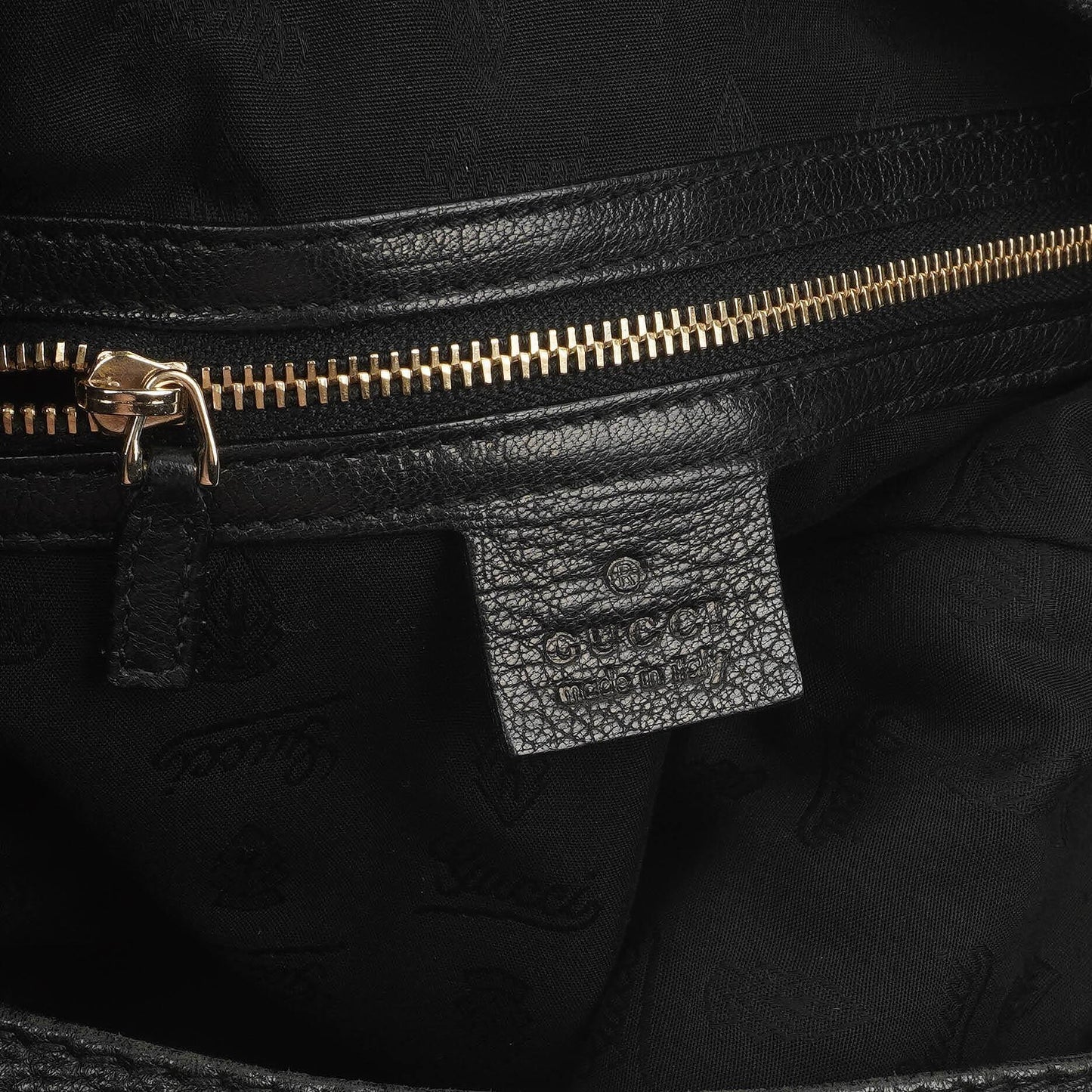 Gucci Jackie Black Leather Bamboo Tassel Large Hobo Bag