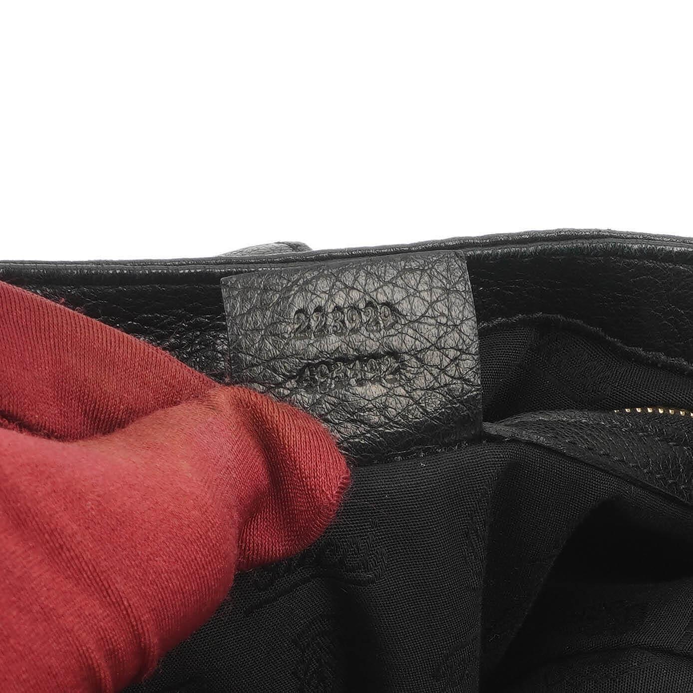 Gucci Jackie Black Leather Bamboo Tassel Large Hobo Bag
