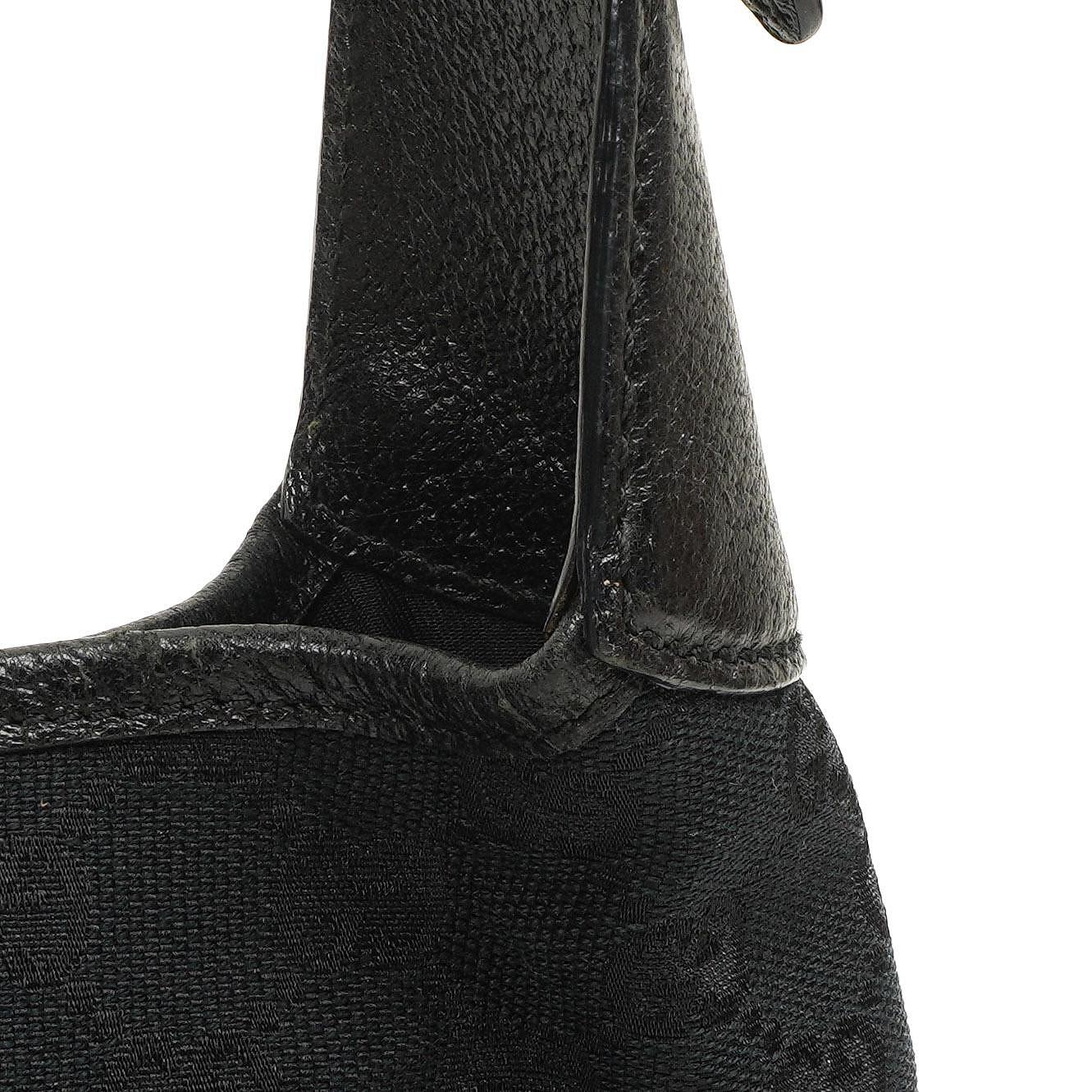 Gucci Jackie Medium Vintage Shoulder Bag Black/Dark Navy GG Canvas And Leather