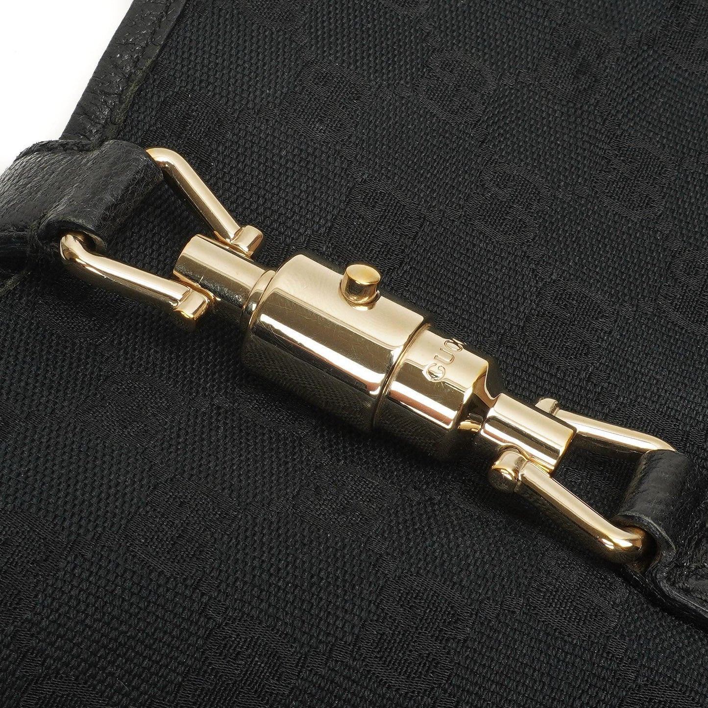 Gucci Jackie Medium Vintage Shoulder Bag Black/Dark Navy GG Canvas And Leather