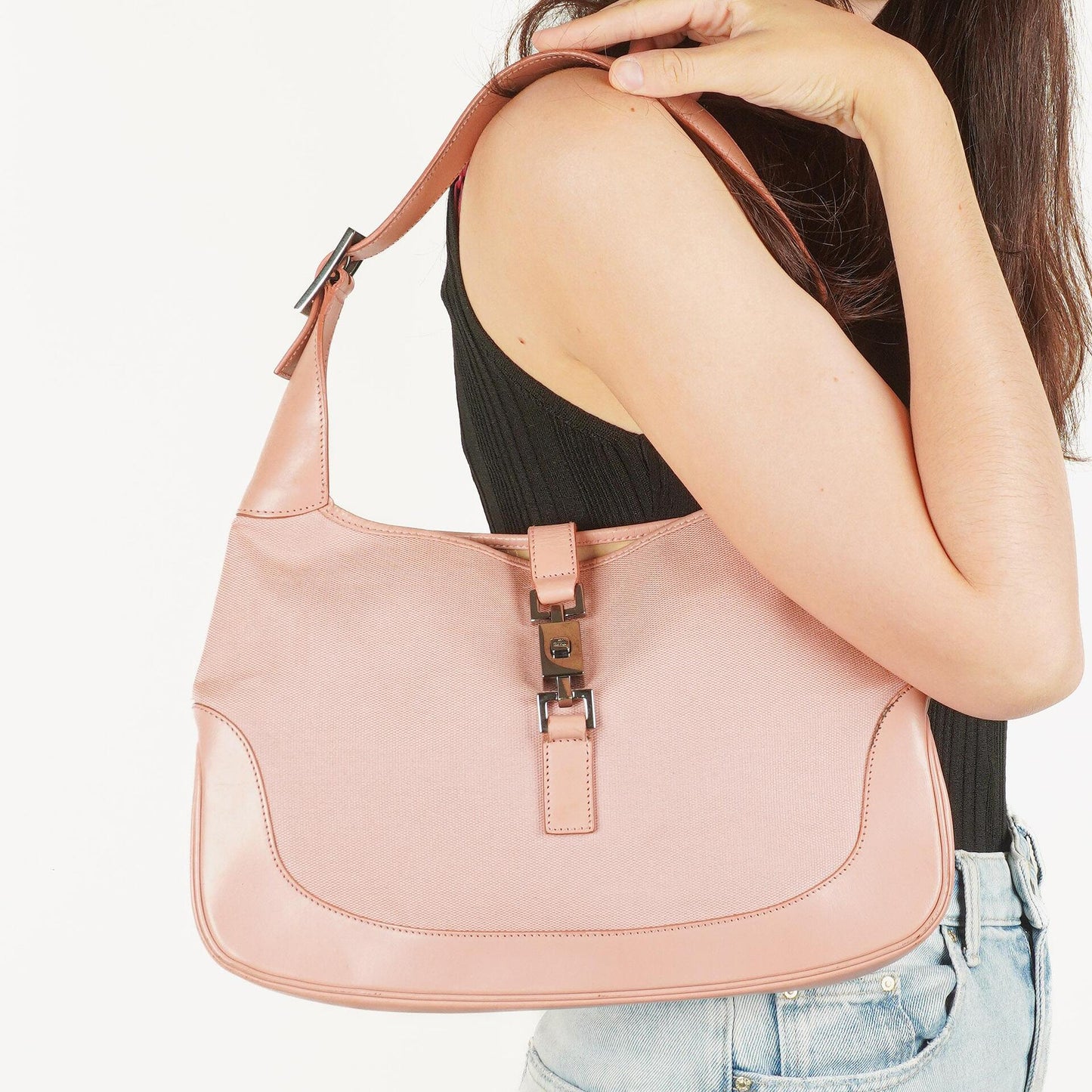 Gucci Jackie O GG Canvas and Leather Hobo Bag