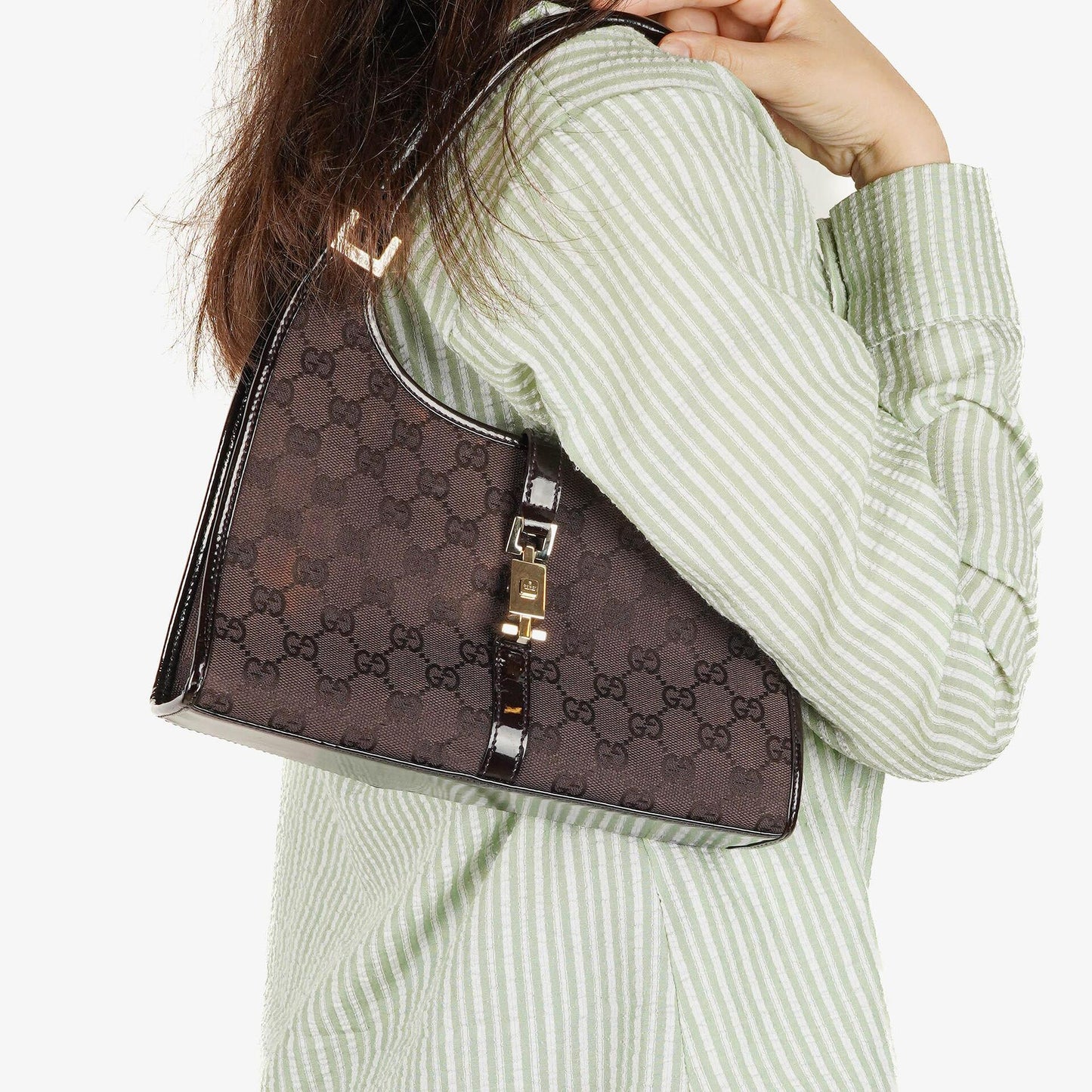 Gucci Jackie Purple GG Canvas Shoulder Bag