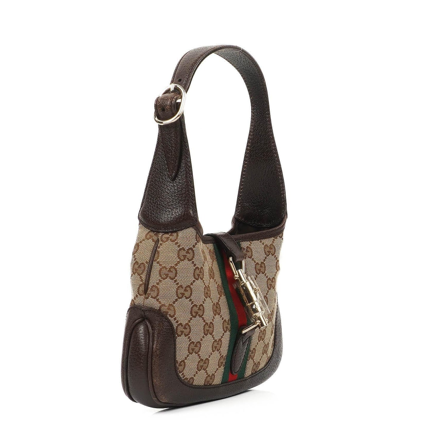 Gucci Jackie Small GG Brown Canvas And Leather Shoulder Bag