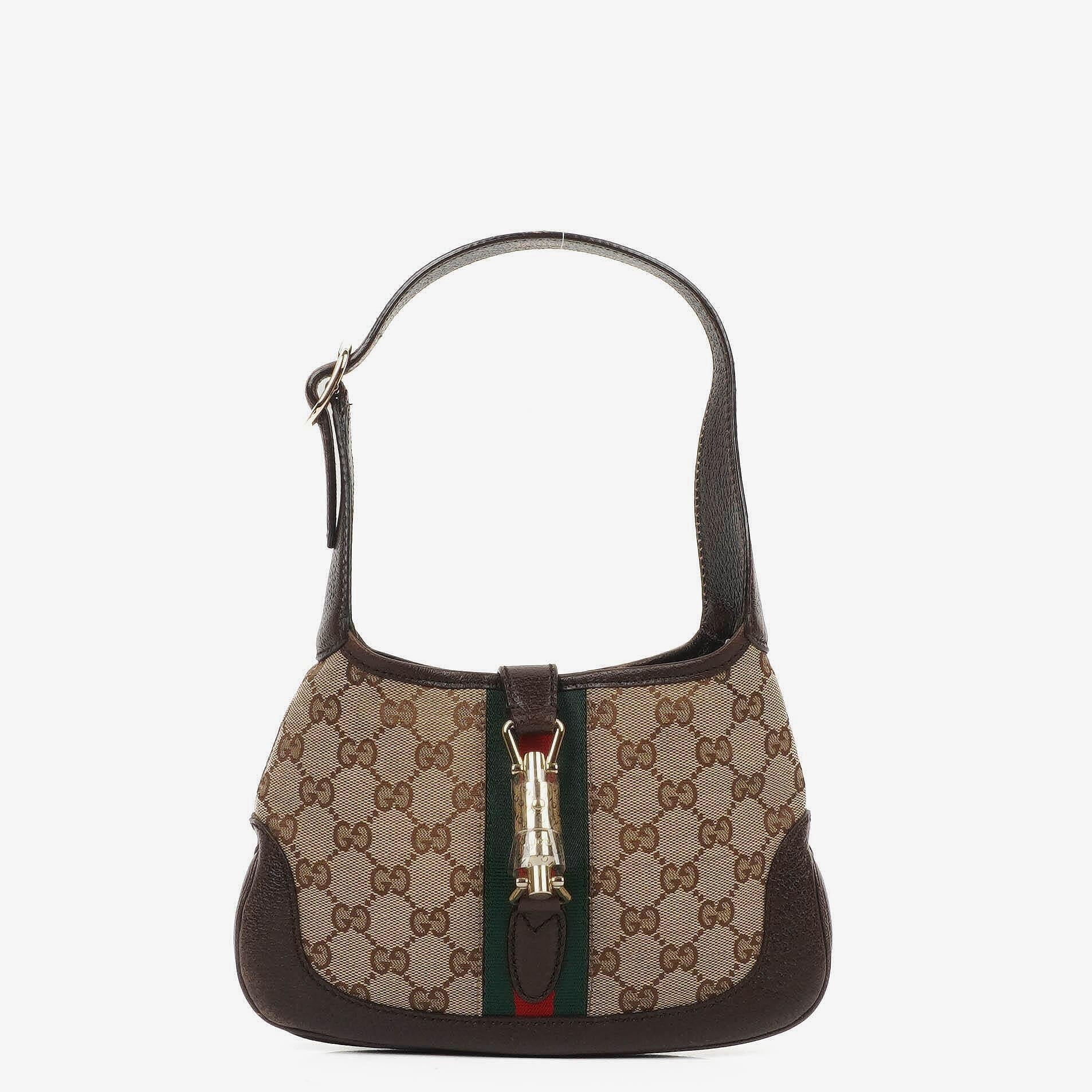 Gucci Jackie Small GG Brown Canvas And Leather Shoulder Bag