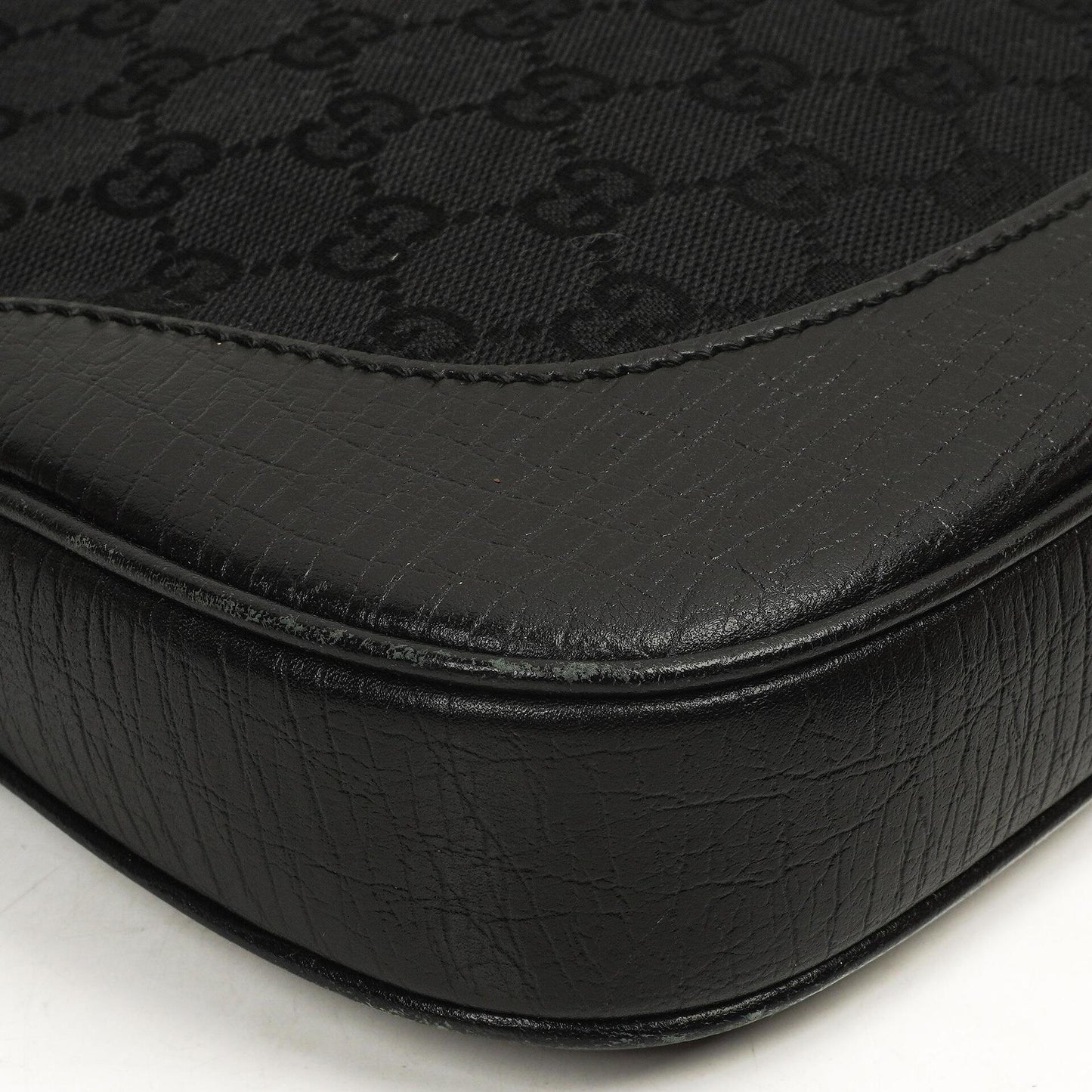 Gucci Jackie Vintage Medium Black GG Canvas And Leather Shoulder Bag