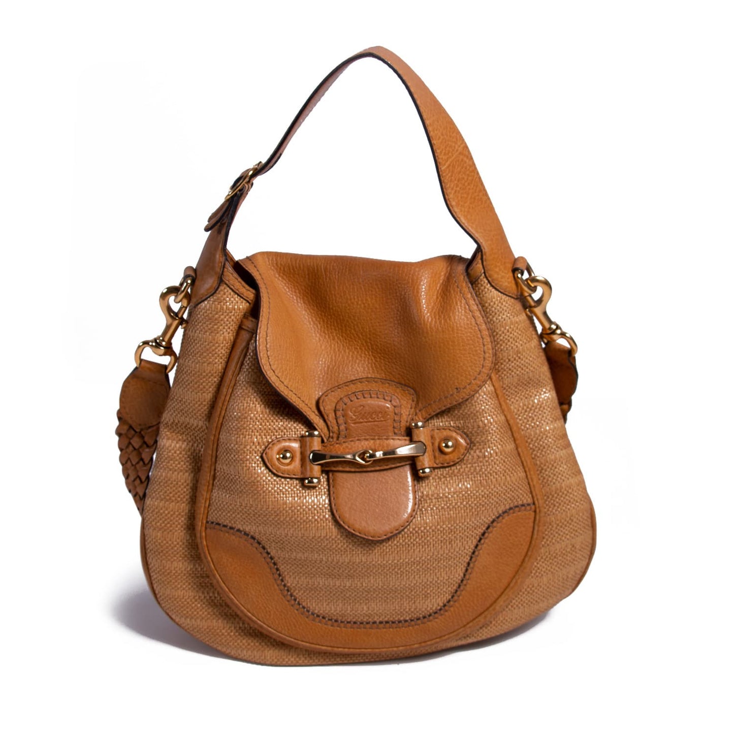 Gucci Leather Canvas Shoulder Bag Style 26
