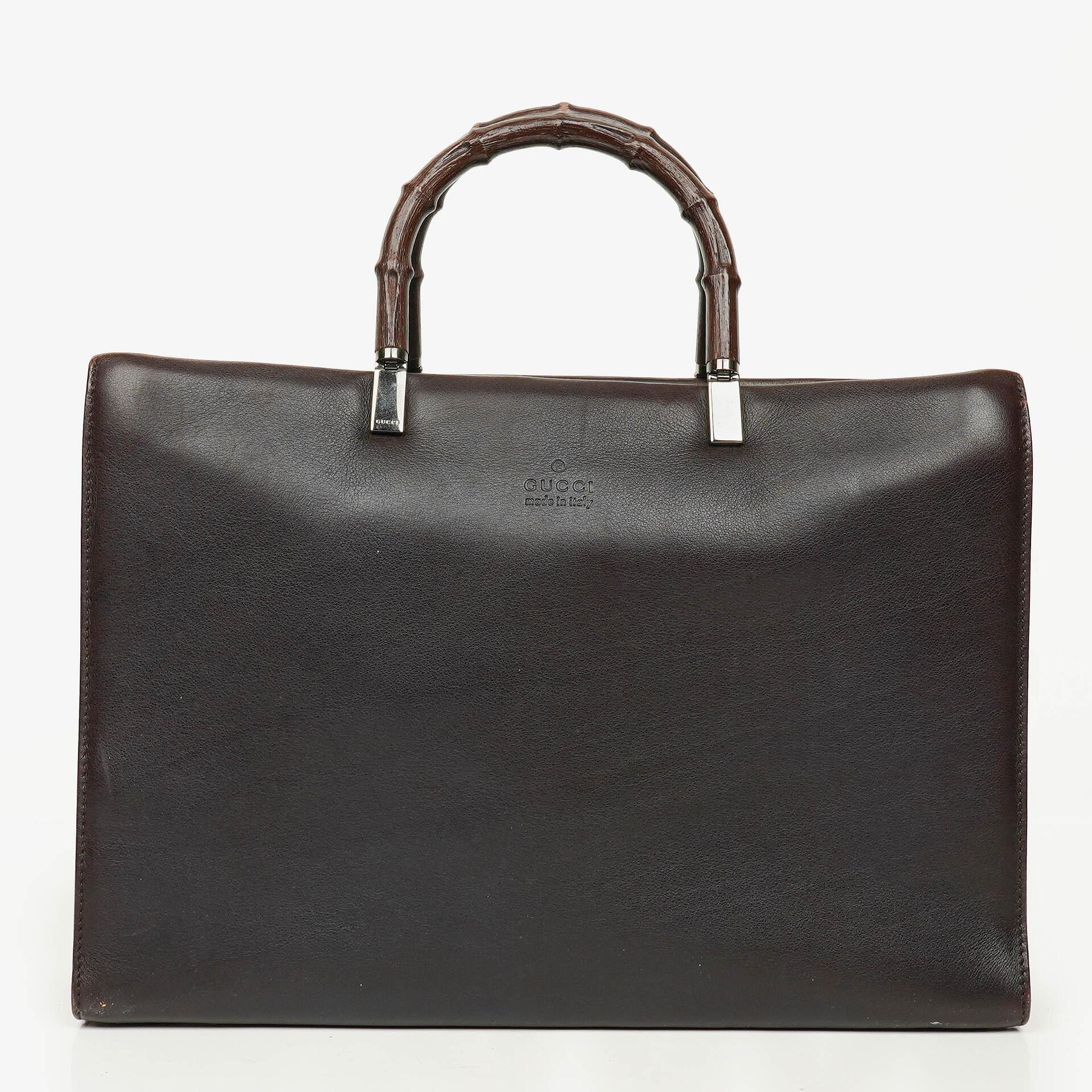 Gucci Leather Bamboo Top Handle Bag