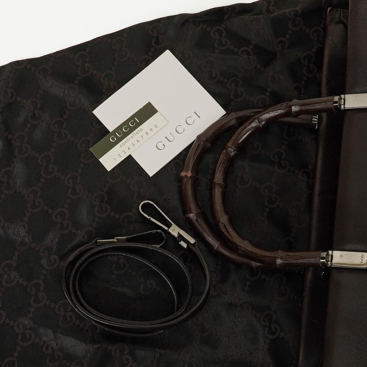 Gucci Leather Bamboo Top Handle Bag