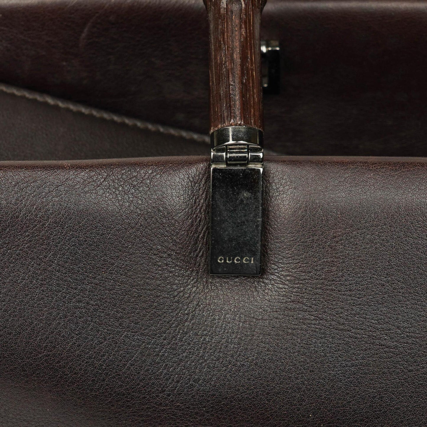 Gucci Leather Bamboo Top Handle Bag
