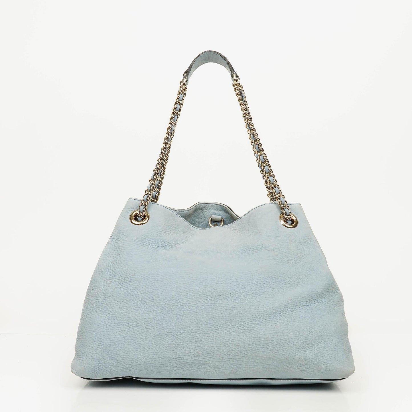 Gucci Light Blue Pebbled Leather Soho Top Handle Tote Bag
