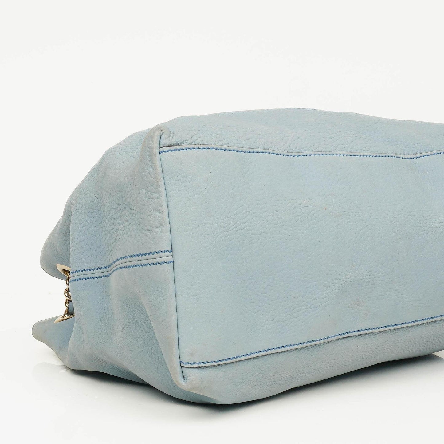 Gucci Light Blue Pebbled Leather Soho Top Handle Tote Bag
