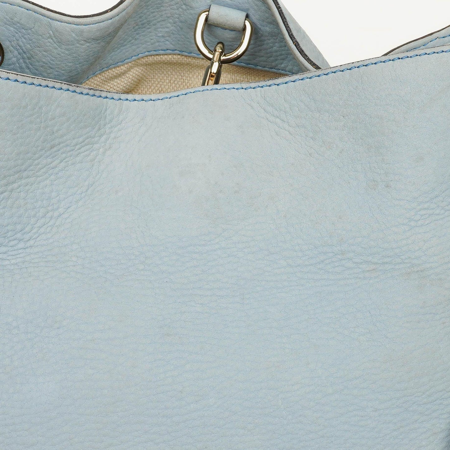 Gucci Light Blue Pebbled Leather Soho Top Handle Tote Bag