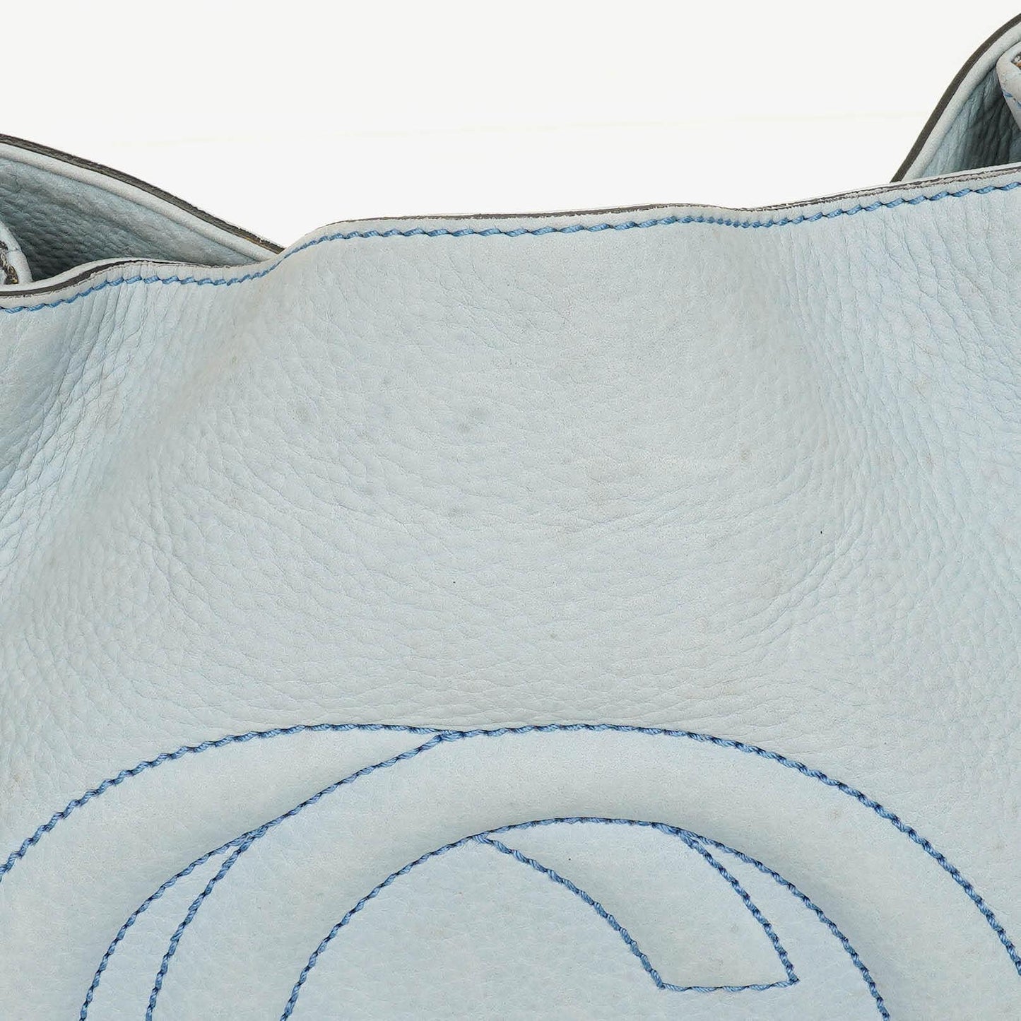 Gucci Light Blue Pebbled Leather Soho Top Handle Tote Bag