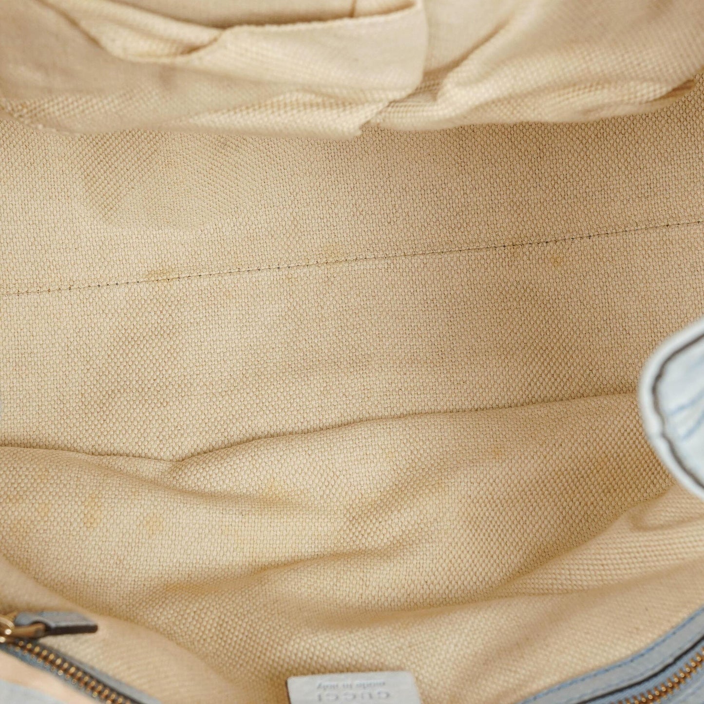Gucci Light Blue Pebbled Leather Soho Top Handle Tote Bag