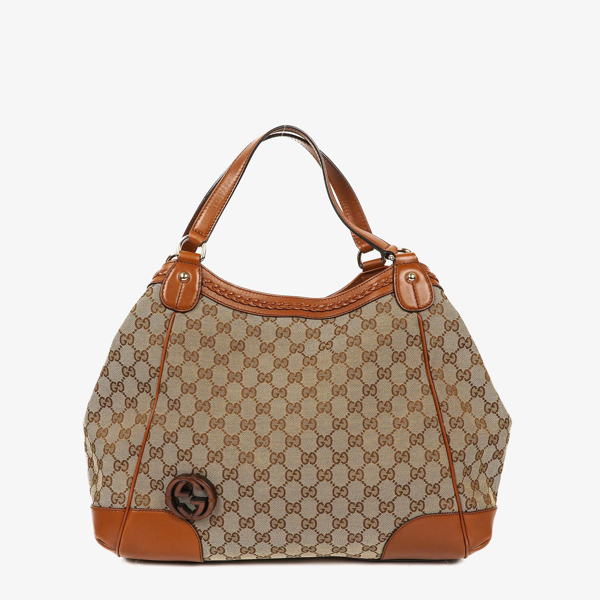 Gucci Medium Brick Lane Brown Monogram Tote Bag