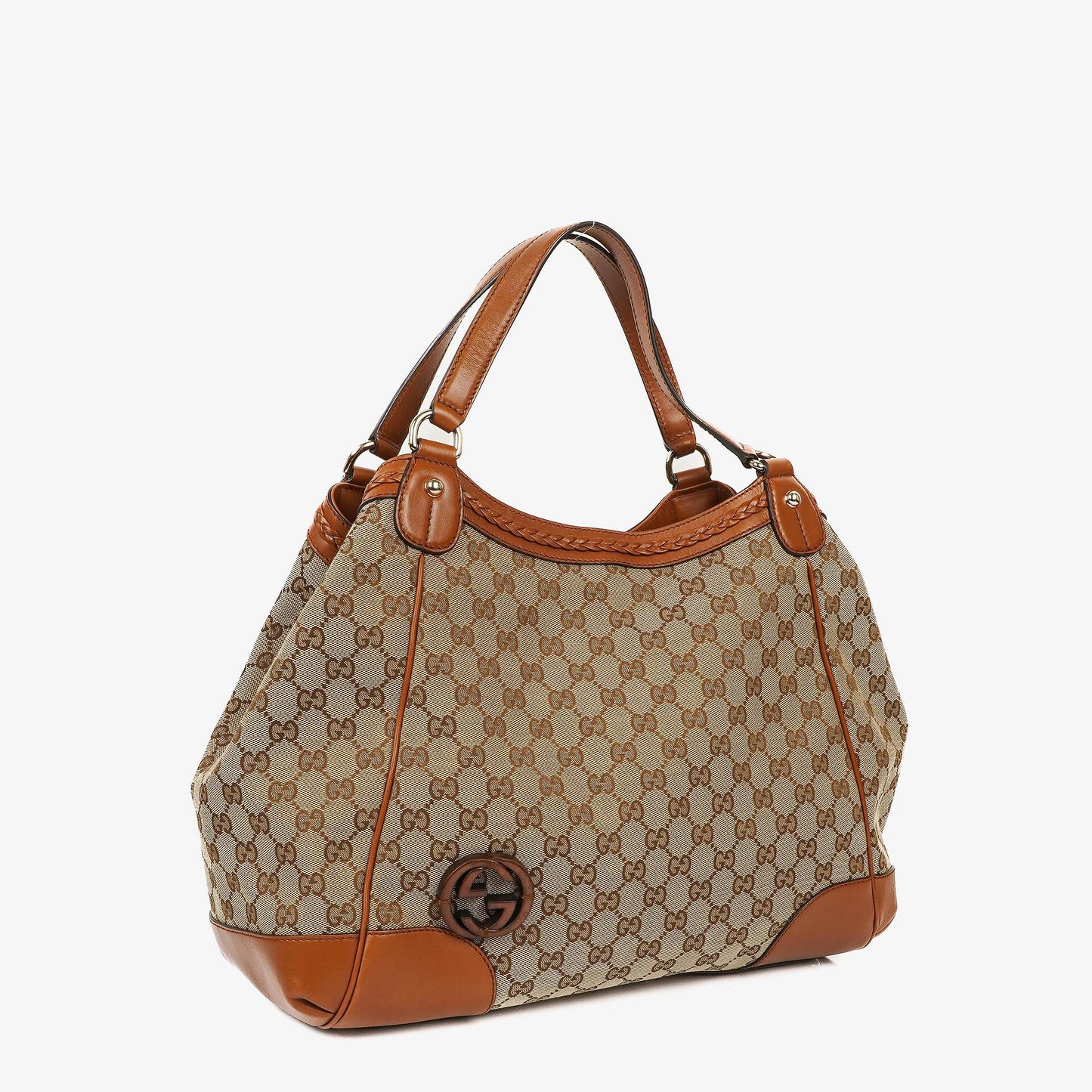Gucci Medium Brick Lane Brown Monogram Tote Bag